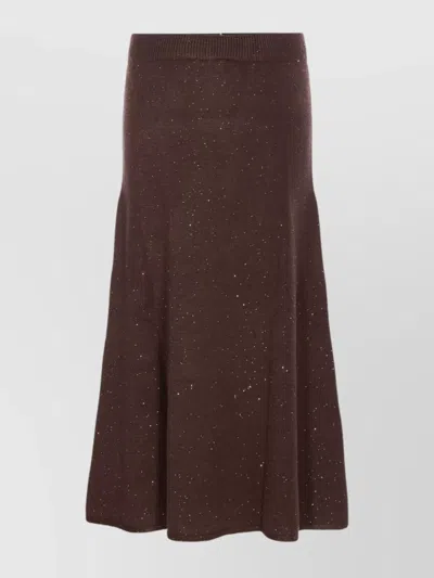 LIU •JO SEQUINED A-LINE MIDI SKIRT WITH GLITTER DETAILING