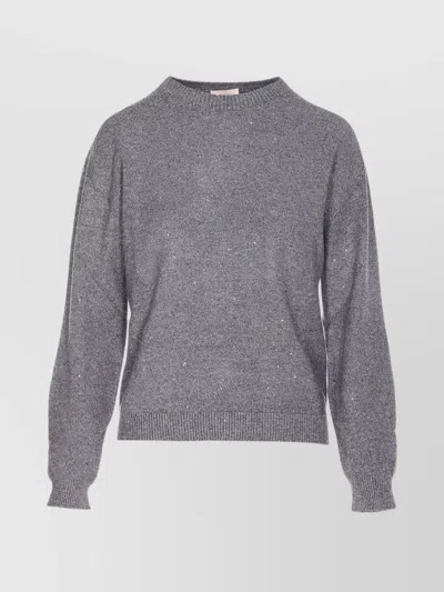 LIU •JO SEQUINED CREWNECK KNITWEAR METALLIC DETAIL