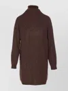 Liu •jo Sequined High Neck Midi Dress In Brown
