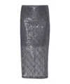 Liu •jo Sequinned Midi Skirt In Gray