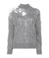 Liu •jo Sequin-embellished Sweater In Gray