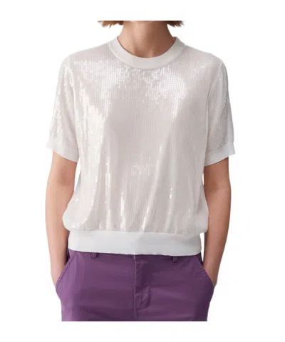 Liu •jo Liu Jo White Sequin Embroidery Sweater