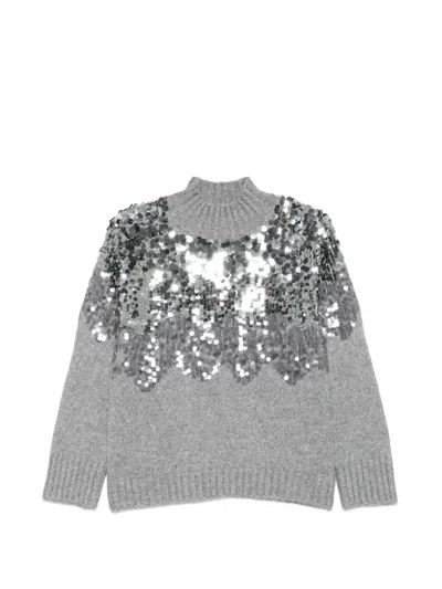 Liu •jo Sequin-embellished High-neck Sweater In Multi