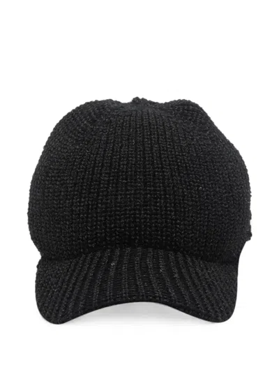 Liu •jo Sequin-embellished Knitted-construction Cap In Black
