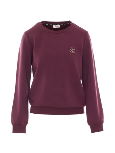 Liu •jo Sequin-embellished Sweatshirt In Purple
