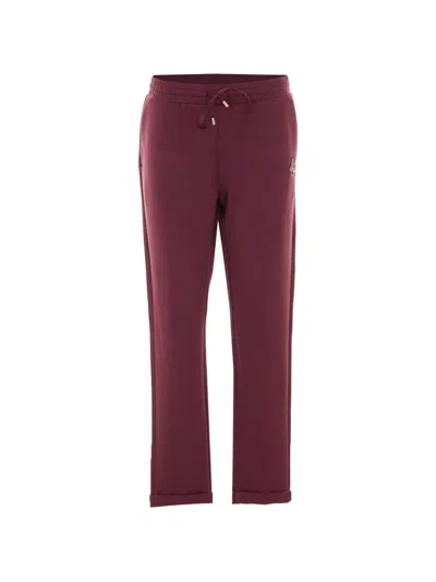 Liu •jo Sequin-embellished Track Pants In Red