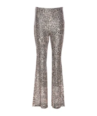 Liu •jo Liu Jo Sequinned High-waisted Trousers In Gray
