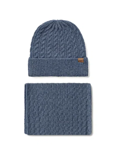 Liu •jo Set Matching Beanie And Scarf In Blue