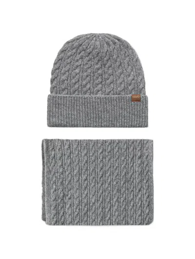 Liu •jo Set Matching Beanie And Scarf In Gray