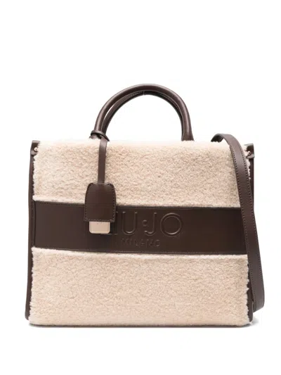 Liu •jo Shearling-effect Tote Bag In Neutral