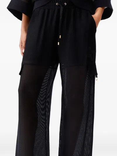 Liu •jo Sheer Cargo Pants In Black