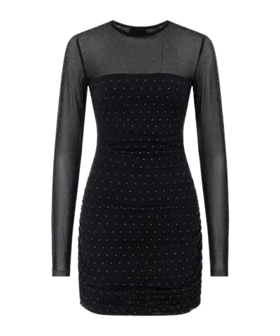Liu •jo Rhinestone-embellished Mini Dress In Purple