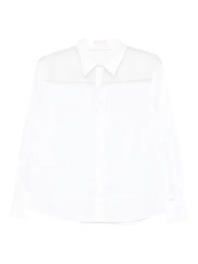 Liu •jo Sheer-panel Shirt In White