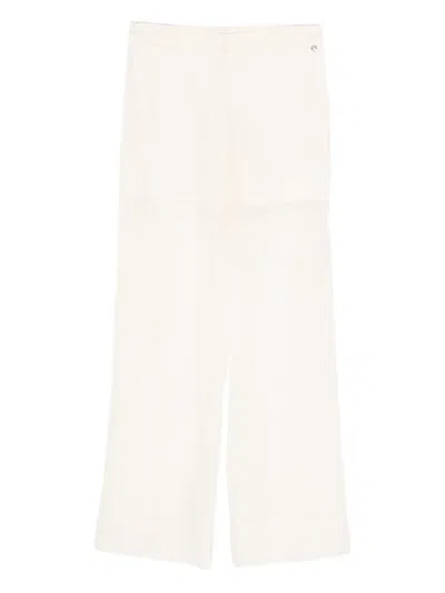 Liu •jo Sheer-panelled Trousers In White