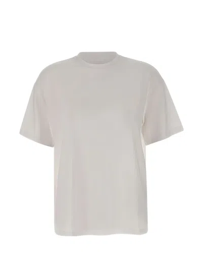 Liu •jo Sheer-back Crew-neck T-shirt In White