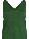 Liu •jo Shimmering V-neck Top In Green