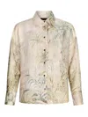 Liu •jo Liu Jo Tropical Print Green Shirt With Classic Collar
