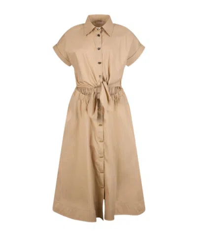 Liu •jo Shirt Dress With Cut-out In Brown