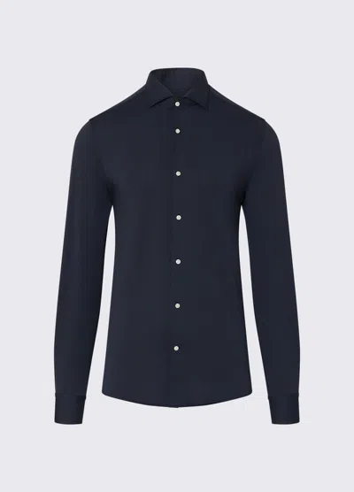 Liu •jo Shirt In Dark Blue Popeline Man