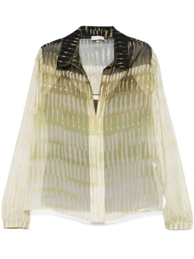 Liu •jo Liu Jo Shirt In Green Print With Removable Lining