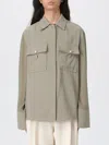 Liu •jo Gabardine Overshirt Jacket In Green