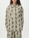 Liu •jo Ramie Shirt In Green Mitif With Two Chest Patch Pockets In Grün