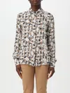 Liu •jo Geometric-print Shirt In Natural