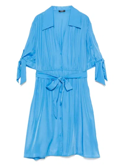 Liu •jo Shirt Mini Dress In Blue