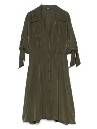 Liu •jo Shirt Mini Dress In Green