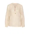 Liu •jo Floral Pattern Sheer Fabric V-neck Shirt In White