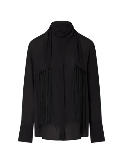 Liu •jo Shirt With Scarf In Black