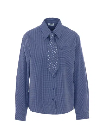 Liu •jo Shirt With Tie In Blue