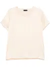 Liu •jo Yellow Crew-neck Blouse With Short Sleeves In Beige