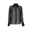 Liu •jo Sheer Fabric Top Jewel Button Cuffs In Black