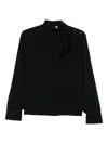 Liu •jo High-neck Button-detail Blouse In Black