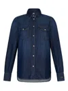 Liu •jo Liu Jo Button-up Blue Shirt With Tailored Fit In Blue