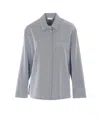 Liu •jo Striped Stud-embellished Shirt In Gray