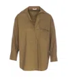 Liu •jo Collared Neck Shirt With Front Pocket In Green