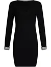 Liu •jo Short Black Dress With Bejewelled Embellishment In Black