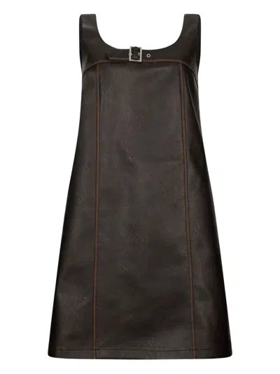 Liu •jo Short Coated Fabric Dress In Black