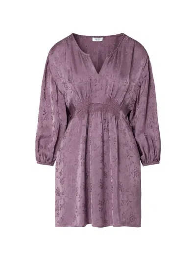 Liu •jo Short Dress In Jacquard Satin In Purple