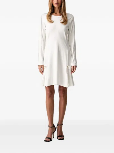 Liu •jo Short Dress In Punto Milano Fabric In White