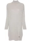 Liu •jo Cable-knit Mini Dress In Grey