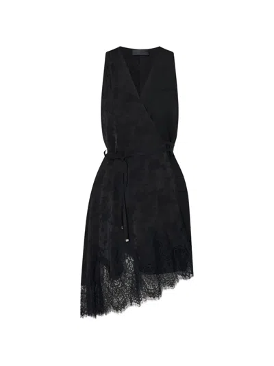 Liu •jo Short Jacquard Dress In Black