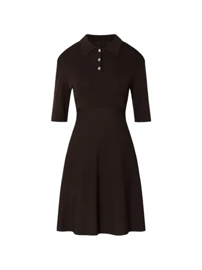 Liu •jo Short Knit Dress In Brown