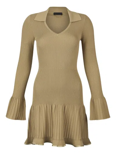 Liu •jo Short Knit Dress In Brown