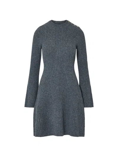 Liu •jo Short Knitted Dress In Gray