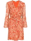 Liu •jo Paisley-print Mini Dress In Brown
