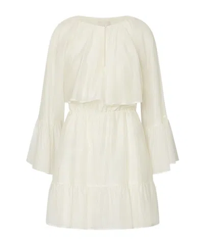 Liu •jo Short Muslin Dress In Neutral