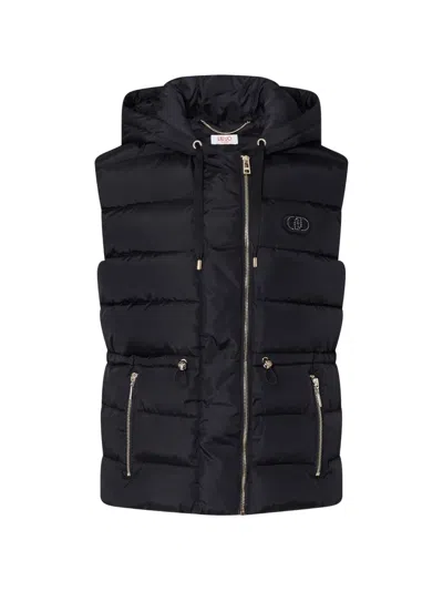 Liu •jo Short Padded Nylon Jacket In Black